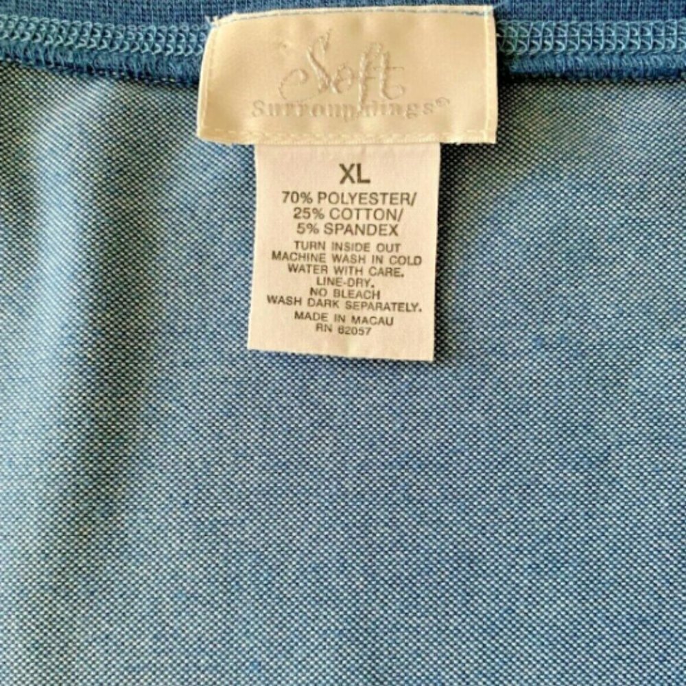 Soft Surroundings Relaxed Long Sleeve Top Soft Cropped Lightweight XL Blue 57Q - Picture 6 of 6